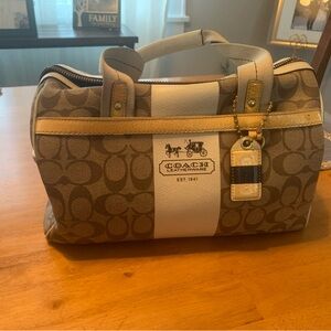 Coach Brown and Cream Signature Bag